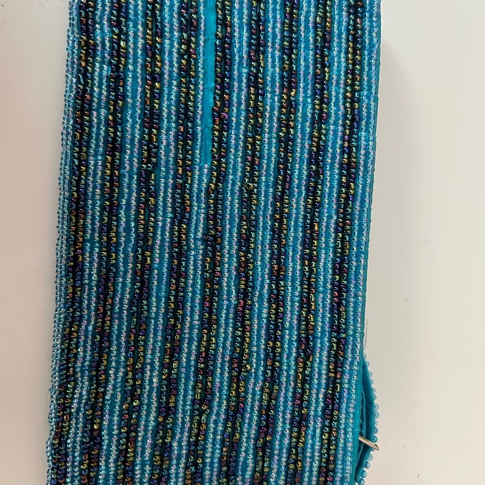 5/$25 colourful blue Beaded Clutch wallet purse